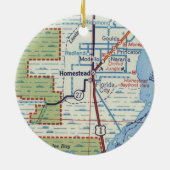 Homestead Florida  map Keramisch Ornament (Achterkant)