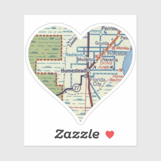 Homestead Florida  map Sticker (Vel)