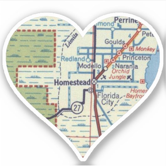 Homestead Florida  map Sticker (Voorkant)