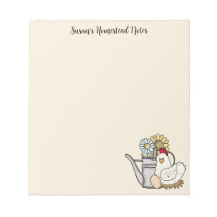 Homestead merkt Schattigee kip en gieter op Notitieblok