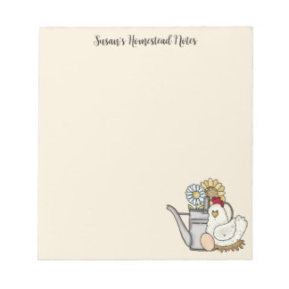 Homestead merkt Schattigee kip en gieter op Notitieblok