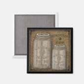 Homestead Primitieve Canning Jar Magnet (Voorkant / Achterkant)
