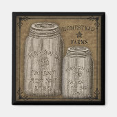 Homestead Primitieve Canning Jar Magnet (Voorkant)