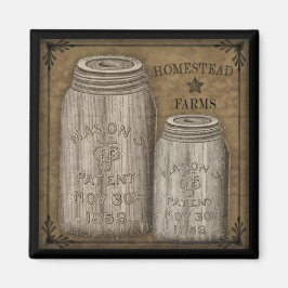 Homestead Primitieve Canning Jar Magnet