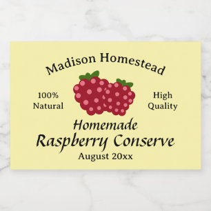Homestead Raspberry Conserve Jelly Jam sjabloon Voedselcontainer Etiket