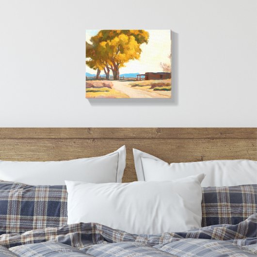 Homestead van Maynard Dixon Canvas Afdruk (Insitu (Slaapkamer))