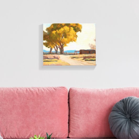 Homestead van Maynard Dixon Canvas Afdruk (Insitu (Woonkamer))