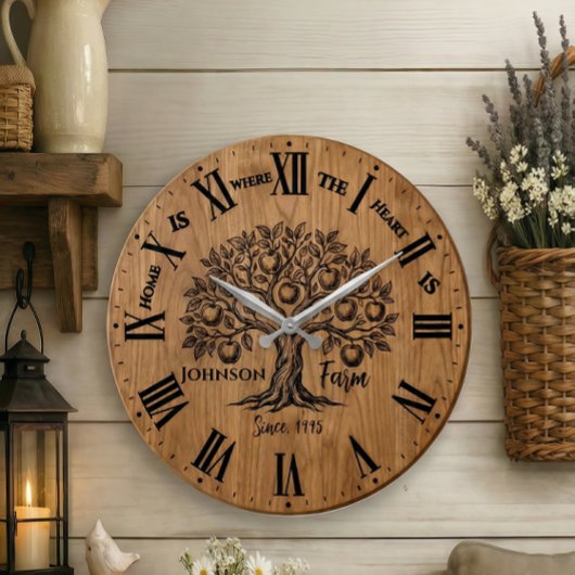 Homestead Wall Clock | Custom Name & Year Grote Klok