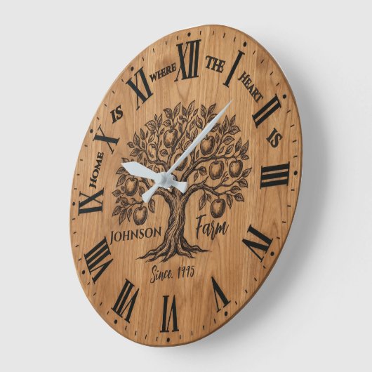 Homestead Wall Clock | Custom Name & Year Grote Klok (Hoek)