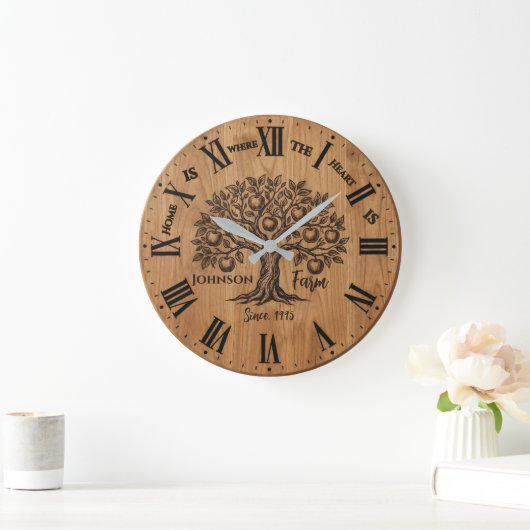 Homestead Wall Clock | Custom Name & Year  Grote Klok (Huis)
