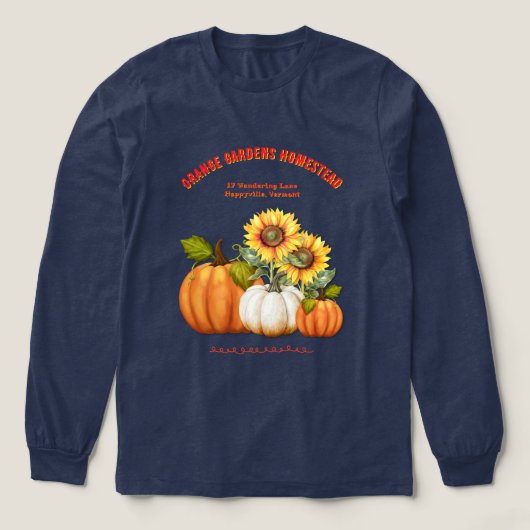 Homestead Zonnebloemen n Pompoenen Herfst Tri-Blend Shirt (Voorkant)
