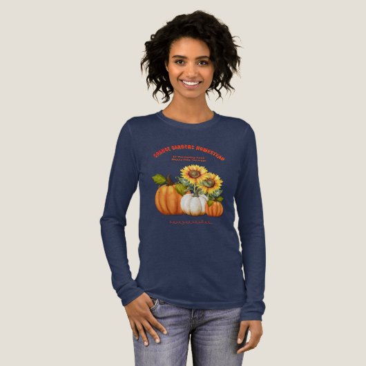 Homestead Zonnebloemen n Pompoenen Herfst Tri-Blend Shirt (Voorkant)
