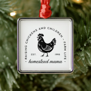 Homesteader kip mama sahm grappige moeder citaten metalen ornament