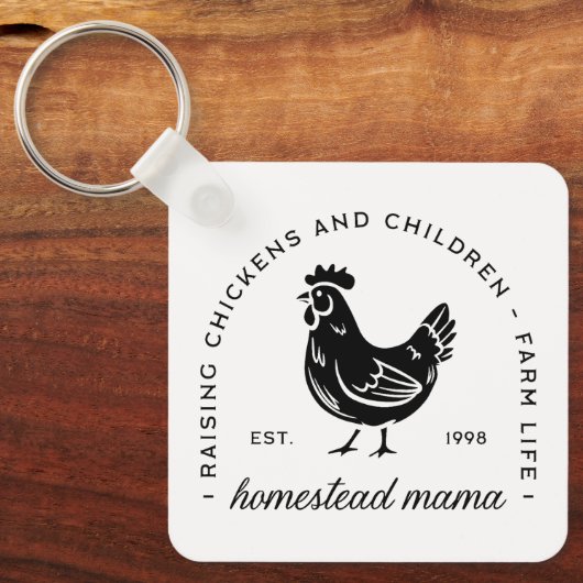 Homesteader kip mama sahm grappige moeder citaten sleutelhanger (Voorkant)