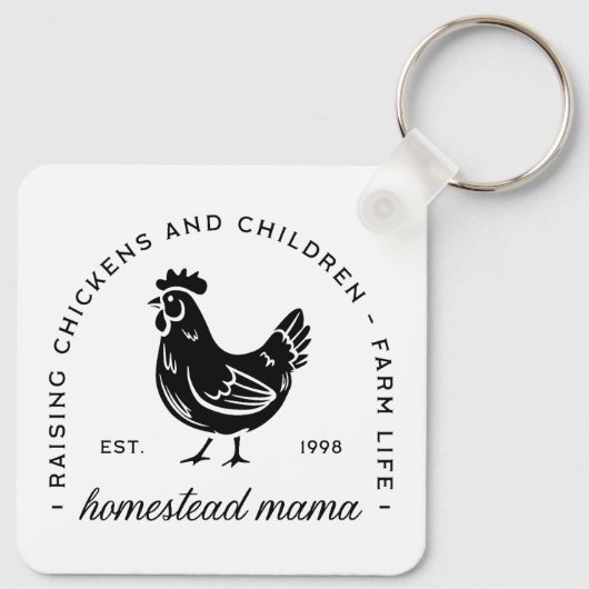 Homesteader kip mama sahm grappige moeder citaten sleutelhanger (Achterkant)