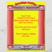 Homestyle Cooking VANDAAG, SPECIALEN, menu Invoege (Voorkant)