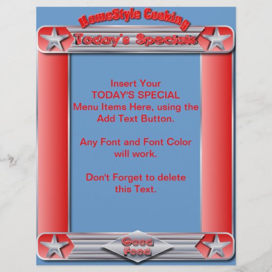 Homestyle-koken VANDAAG SPECIALE toevoeging Flyer (Voorkant)