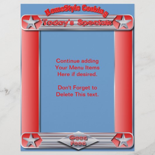 Homestyle-koken VANDAAG SPECIALE toevoeging Flyer (Achterkant)