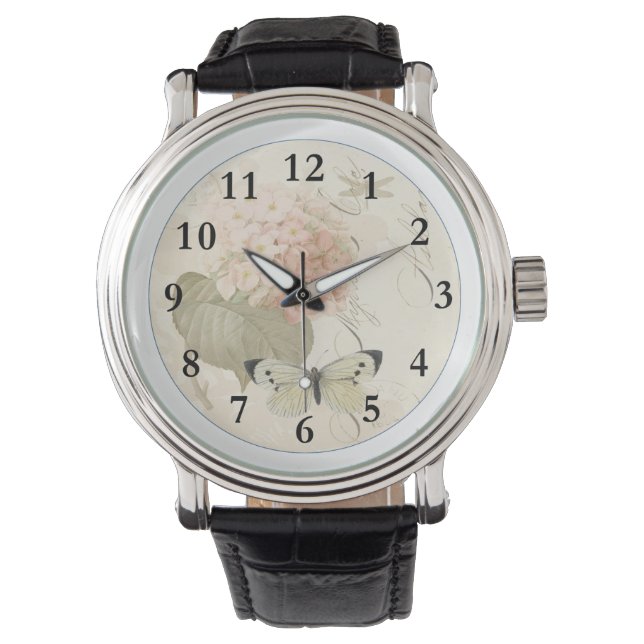 Hometime Old-Style | Antique Red Roses | Retro Rom Horloge (Voorkant)