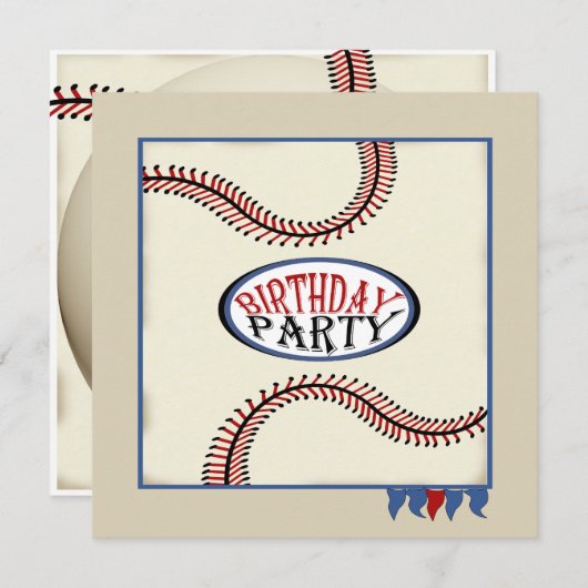 Hometown Baseball Verjaardag Kaart (Voorkant / Achterkant)