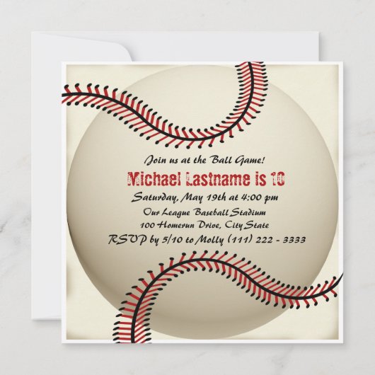 Hometown Baseball Verjaardag Kaart (Achterkant)