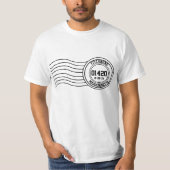 Hometown Birthday Postmark Jouw tekst T-shirt (Voorkant)