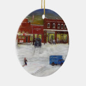 Hometown Kerstmis Keramisch Ornament (Rechts)