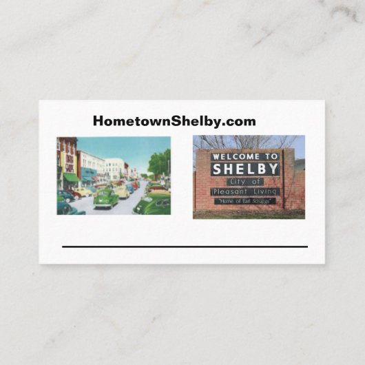 Hometown Shelby Visitekaartje (Achterkant)