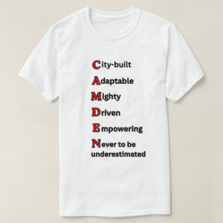 HOMETOWN STAD Motiverend Rood CAMDEN Unisex Heren T-shirt