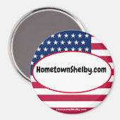 HometownShelby.com patriottische magneet (Voorkant / Achterkant)