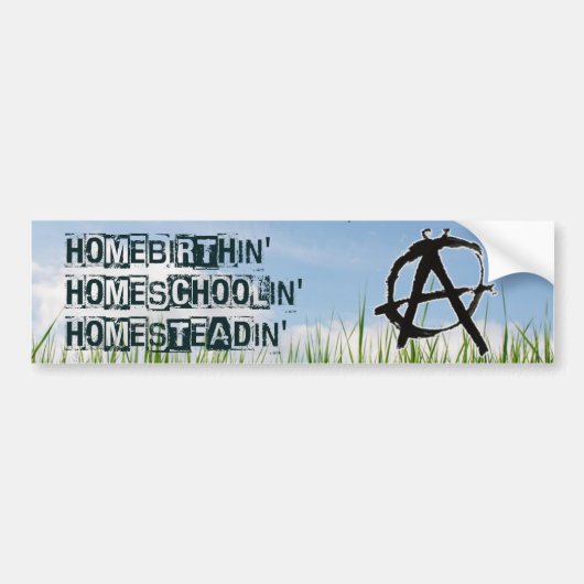 Homeverjaarin' Homeschoolin' Homesteadin' Bumpersticker (Voorkant)