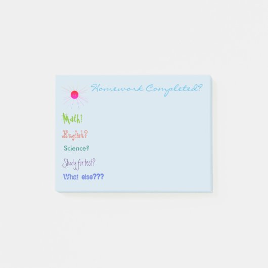 Homewerk voor notities achteraf post-it® notes (Voorkant)