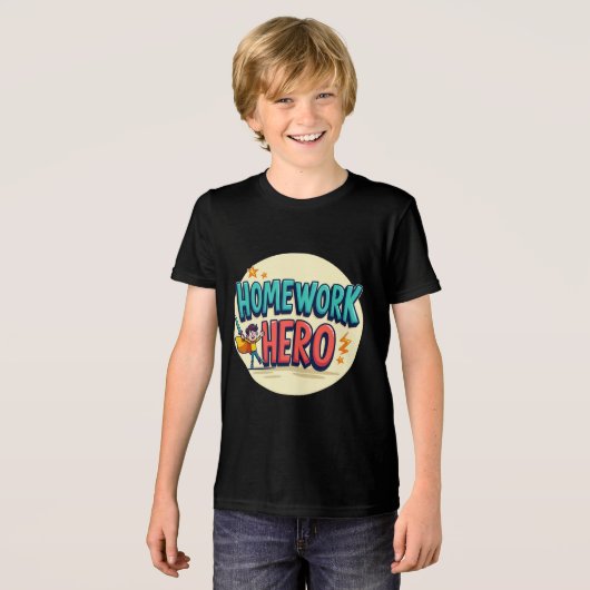 HomeWork Hero: Leuk en inspirerend Back-to-School Tri-Blend Shirt (Voorkant volledig)