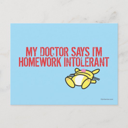Homework Intollerant Briefkaart (Voorkant)