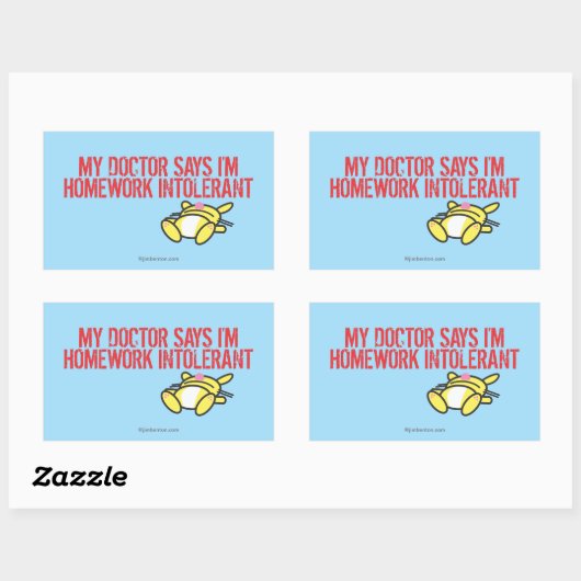 Homework Intollerant Rechthoekige Sticker (Vel)