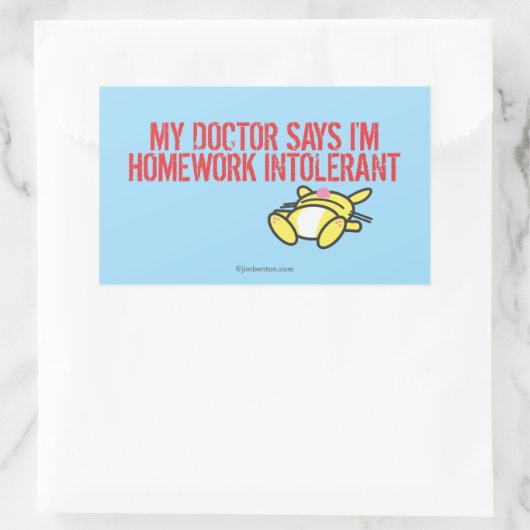 Homework Intollerant Rechthoekige Sticker (Tas)