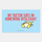 Homework Intollerant Rechthoekige Sticker (Voorkant)
