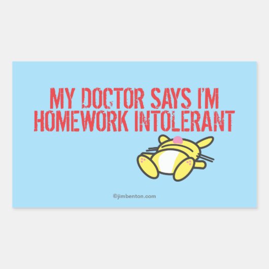 Homework Intollerant Rechthoekige Sticker (Voorkant)