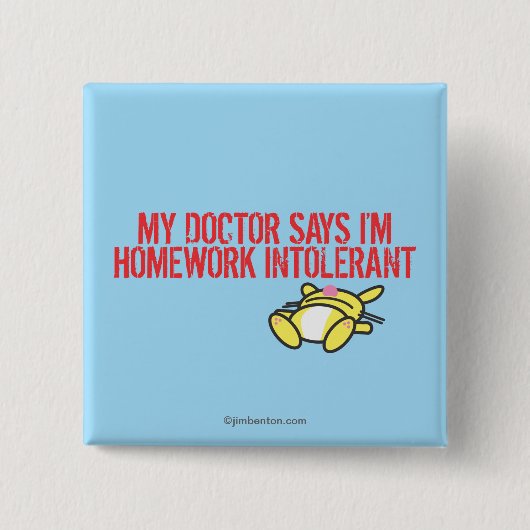 Homework Intollerant Vierkante Button 5,1 Cm (Voorkant)