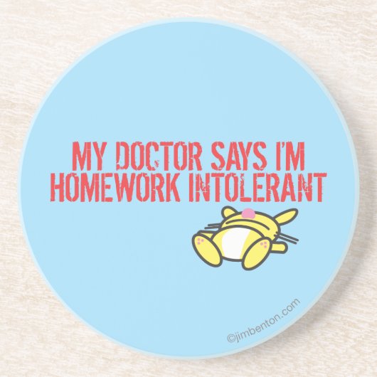 Homework Intollerant Zandsteen Onderzetter (Voorkant)