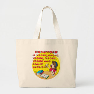 Homework is fout! (meisje) grote tote bag