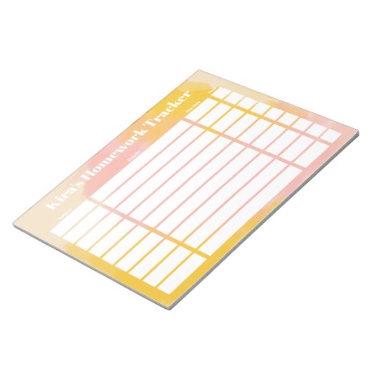  Homework Tracker Notitieblok (Schuin)