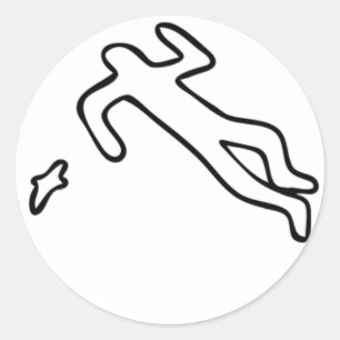 Homicide Scene sticker-contour niet grafisch Ronde Sticker