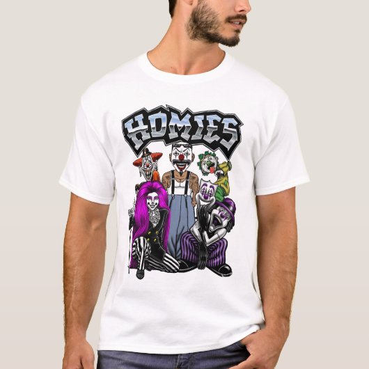 Homies 90s Nostalgia Cholo Clowns T-shirt (Voorkant)