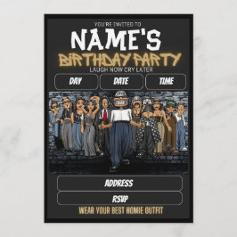 Homies Birthday Invitation, 90s nostalgia Kaart