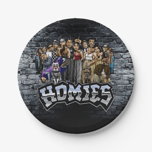 Homies Party Plates, Lil Homies Birthday Papieren Bordje (Voorkant)