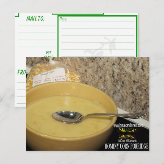 Hominy Corn Porridge Briefkaart (Voorkant / Achterkant)