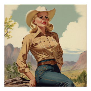 Hommage aan Cowgirl Spirit: Wild West Whispers Perfect Poster