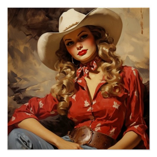 Hommage aan Old West Glamour: Wild West Whispers Perfect Poster (Voorkant)