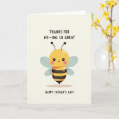 Hommagekaart Vaderdag met Bij Kaart (Gele Bloem)